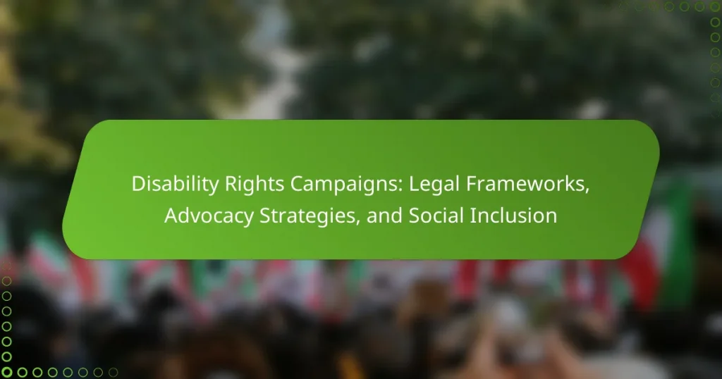 Disability Rights Campaigns: Legal Frameworks, Advocacy Strategies, and Social Inclusion