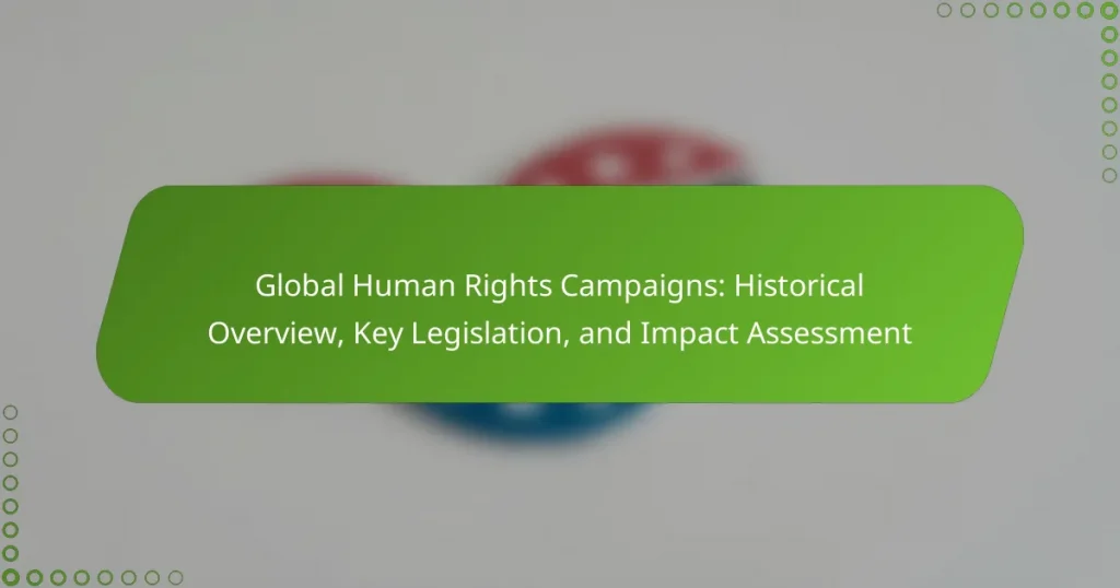 Global Human Rights Campaigns: Historical Overview, Key Legislation, and Impact Assessment