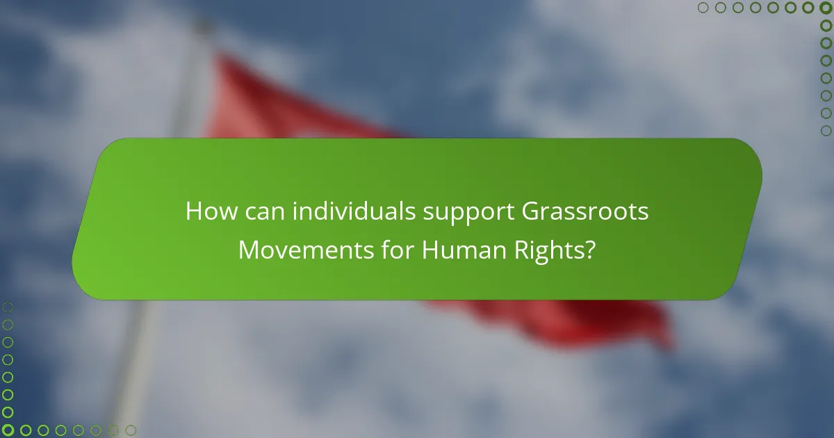 How can individuals support Grassroots Movements for Human Rights?