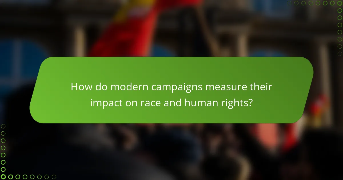 How do modern campaigns measure their impact on race and human rights?