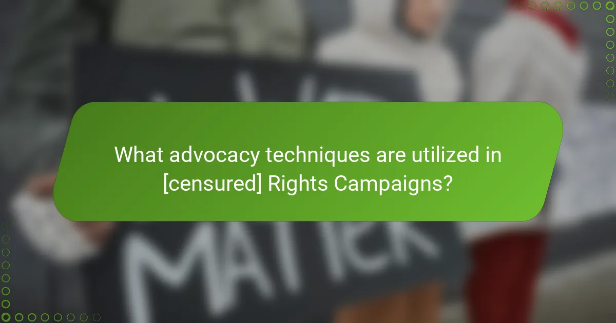 What advocacy techniques are utilized in [censured] Rights Campaigns?