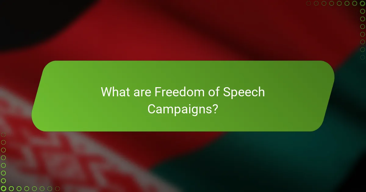 What are Freedom of Speech Campaigns?
