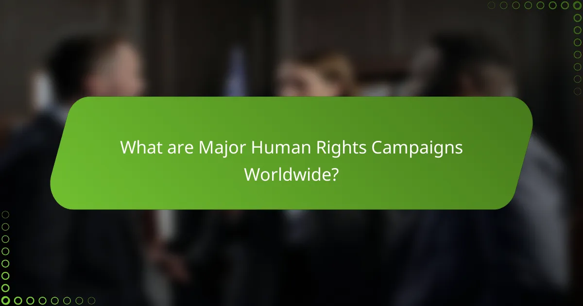 What are Major Human Rights Campaigns Worldwide?