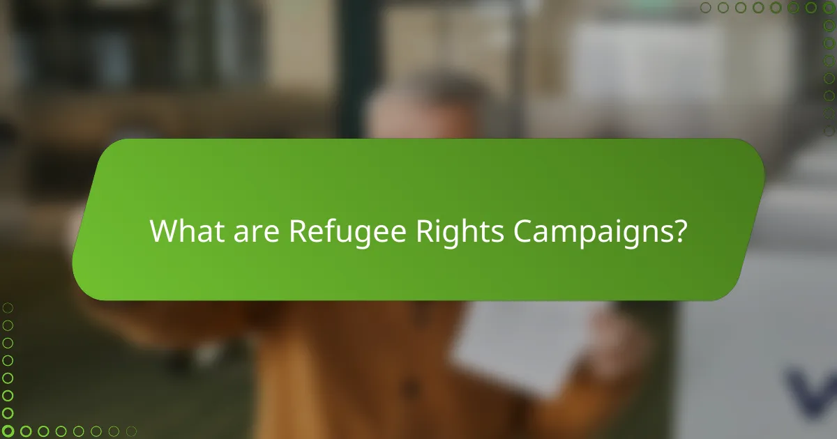 What are Refugee Rights Campaigns?