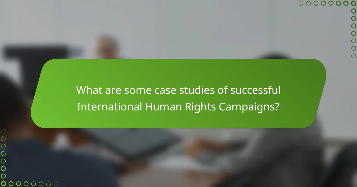 What are some case studies of successful International Human Rights Campaigns?