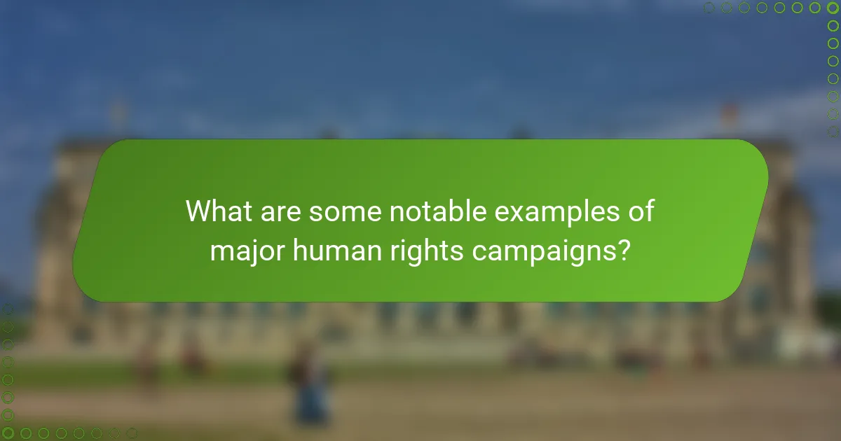What are some notable examples of major human rights campaigns?