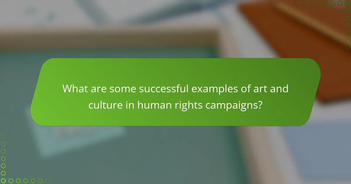 What are some successful examples of art and culture in human rights campaigns?