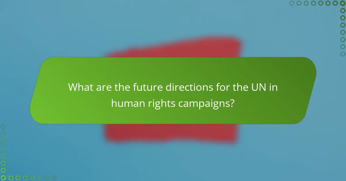 What are the future directions for the UN in human rights campaigns?
