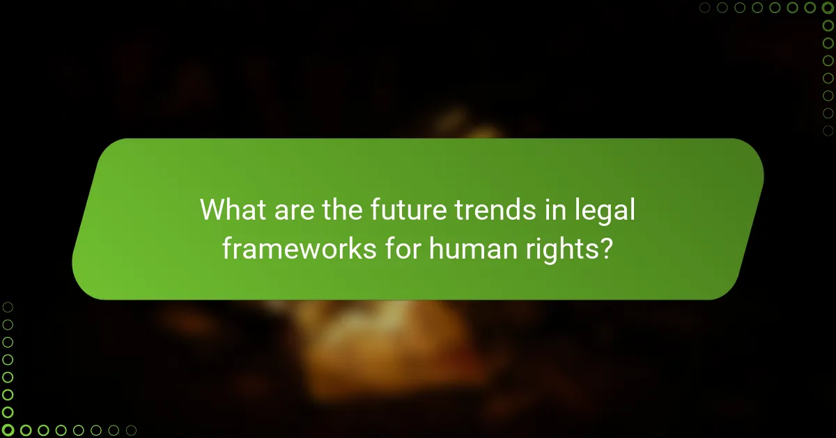 What are the future trends in legal frameworks for human rights?
