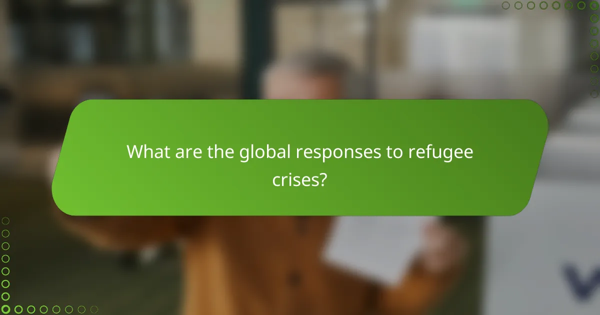 What are the global responses to refugee crises?