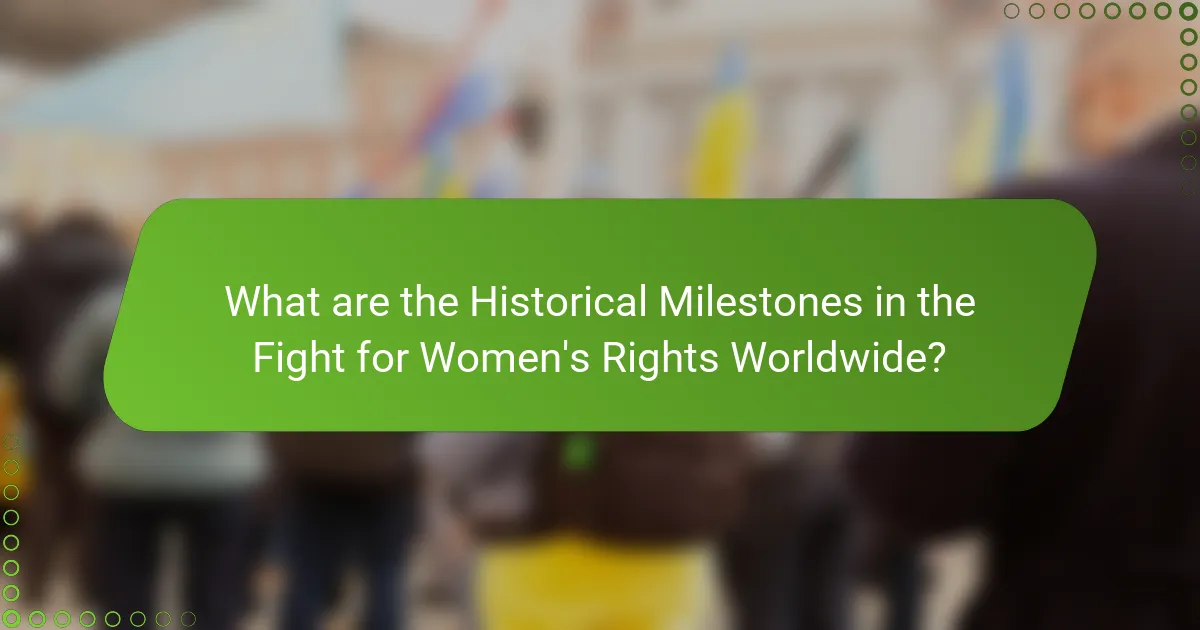 What are the Historical Milestones in the Fight for Women's Rights Worldwide?