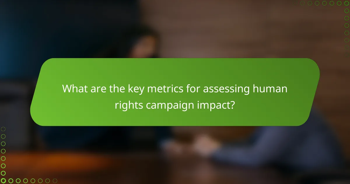 What are the key metrics for assessing human rights campaign impact?