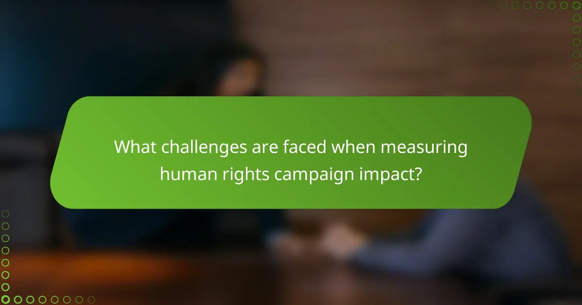 What challenges are faced when measuring human rights campaign impact?