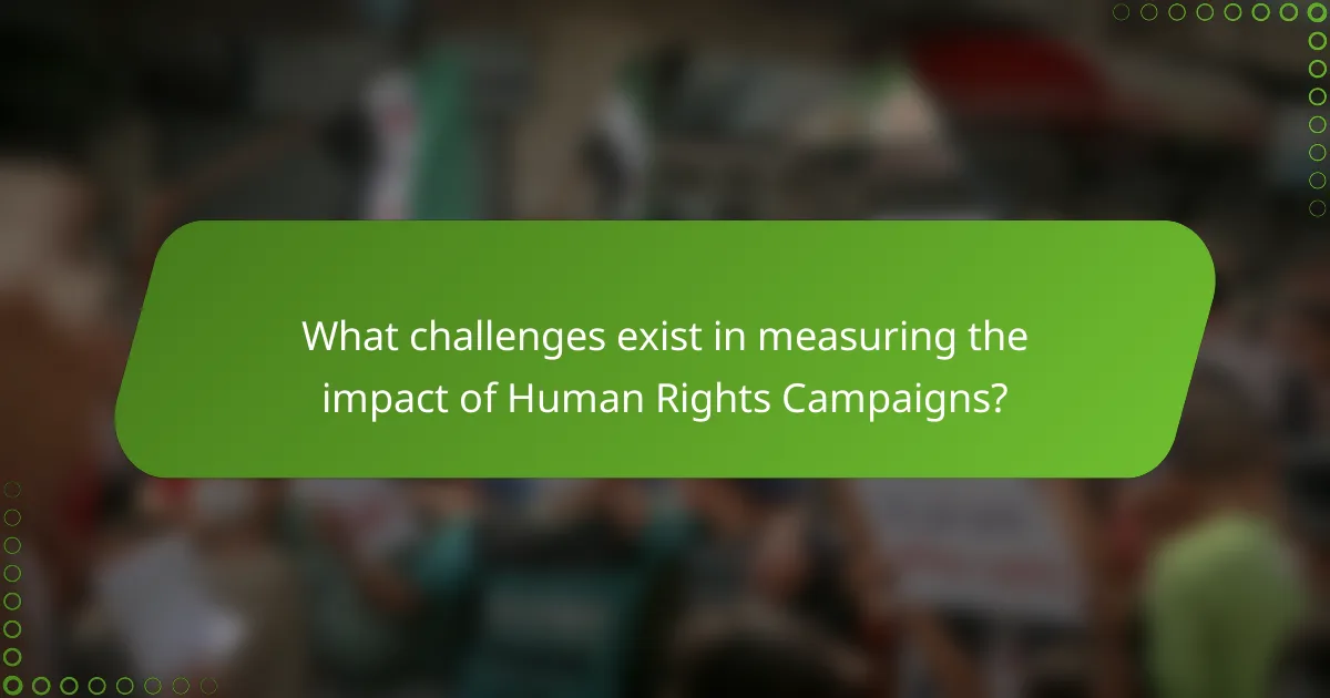 What challenges exist in measuring the impact of Human Rights Campaigns?