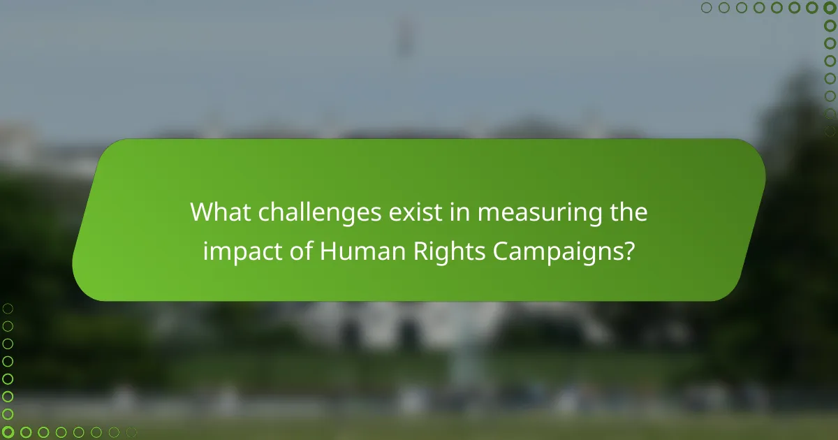 What challenges exist in measuring the impact of Human Rights Campaigns?