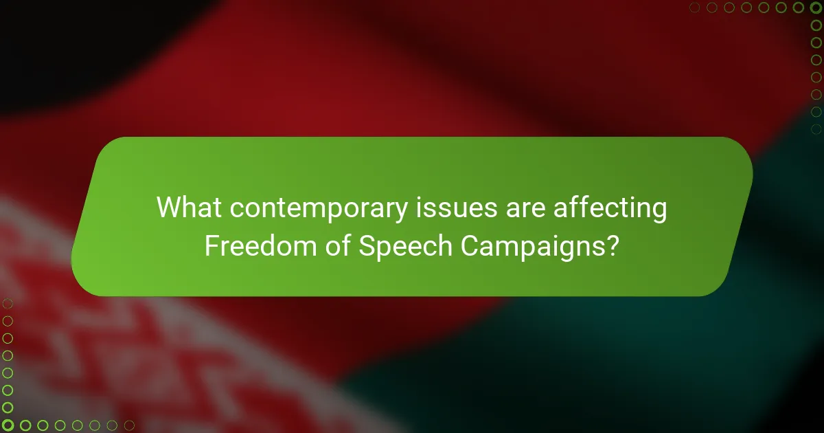 What contemporary issues are affecting Freedom of Speech Campaigns?