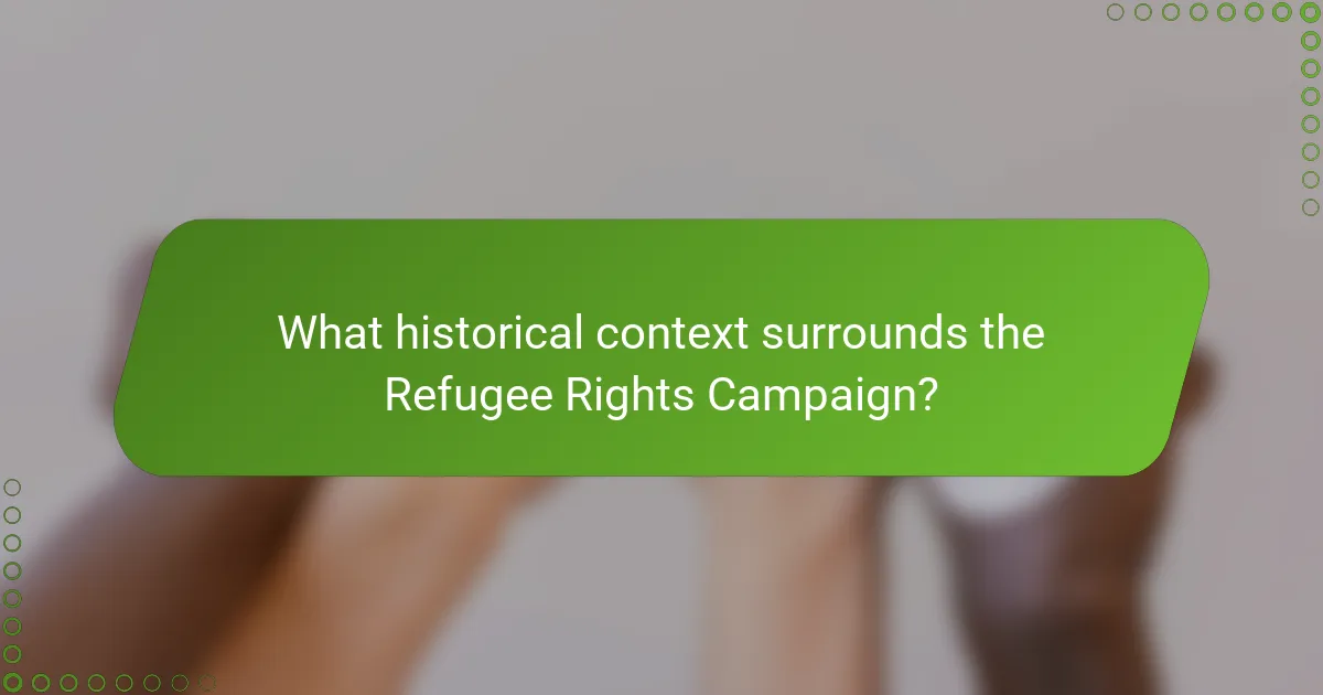 What historical context surrounds the Refugee Rights Campaign?