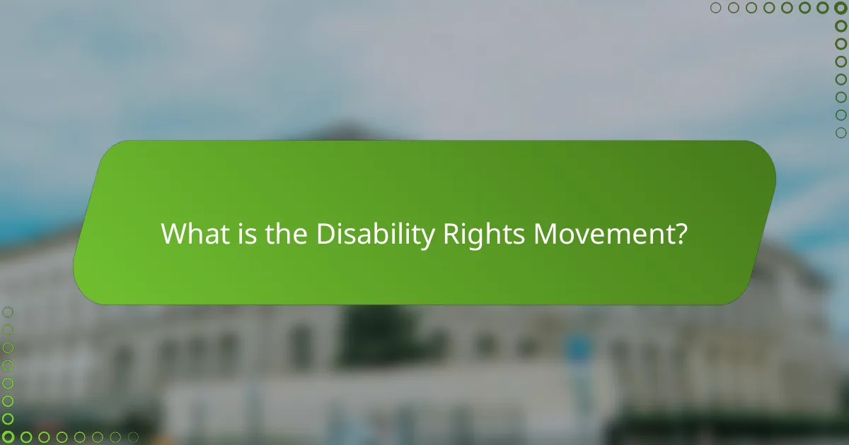 What is the Disability Rights Movement?
