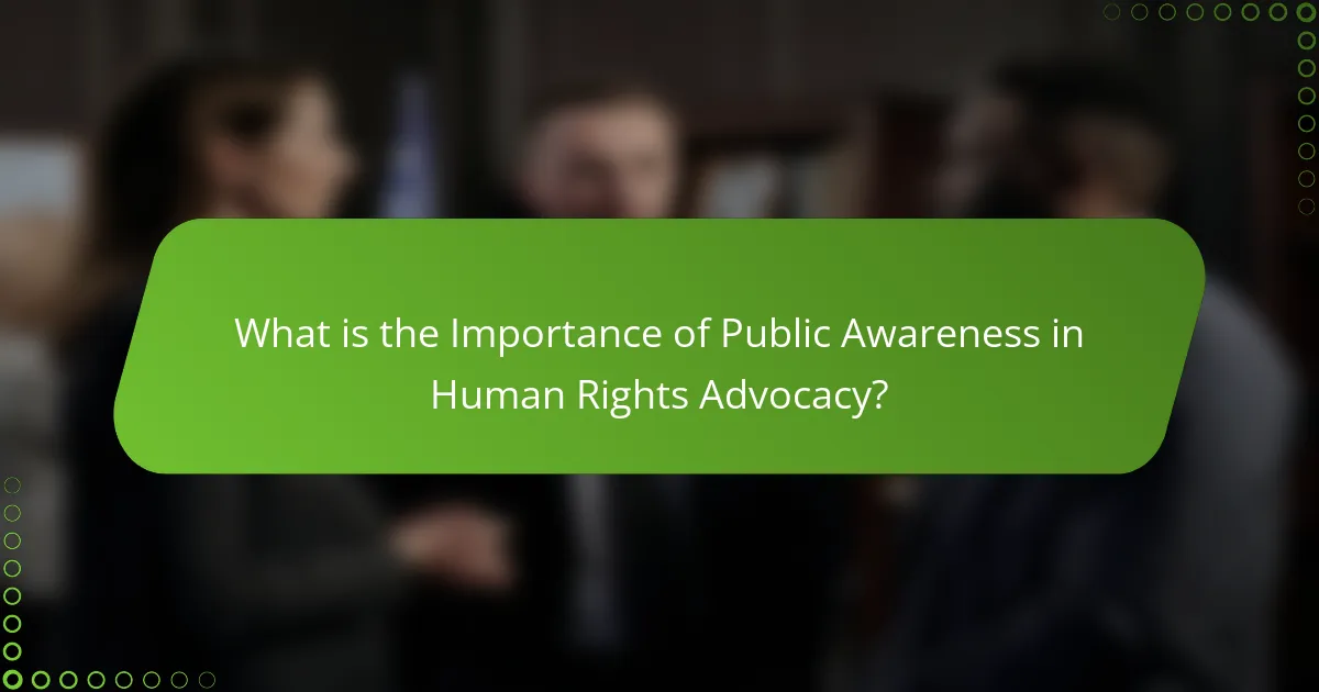 What is the Importance of Public Awareness in Human Rights Advocacy?