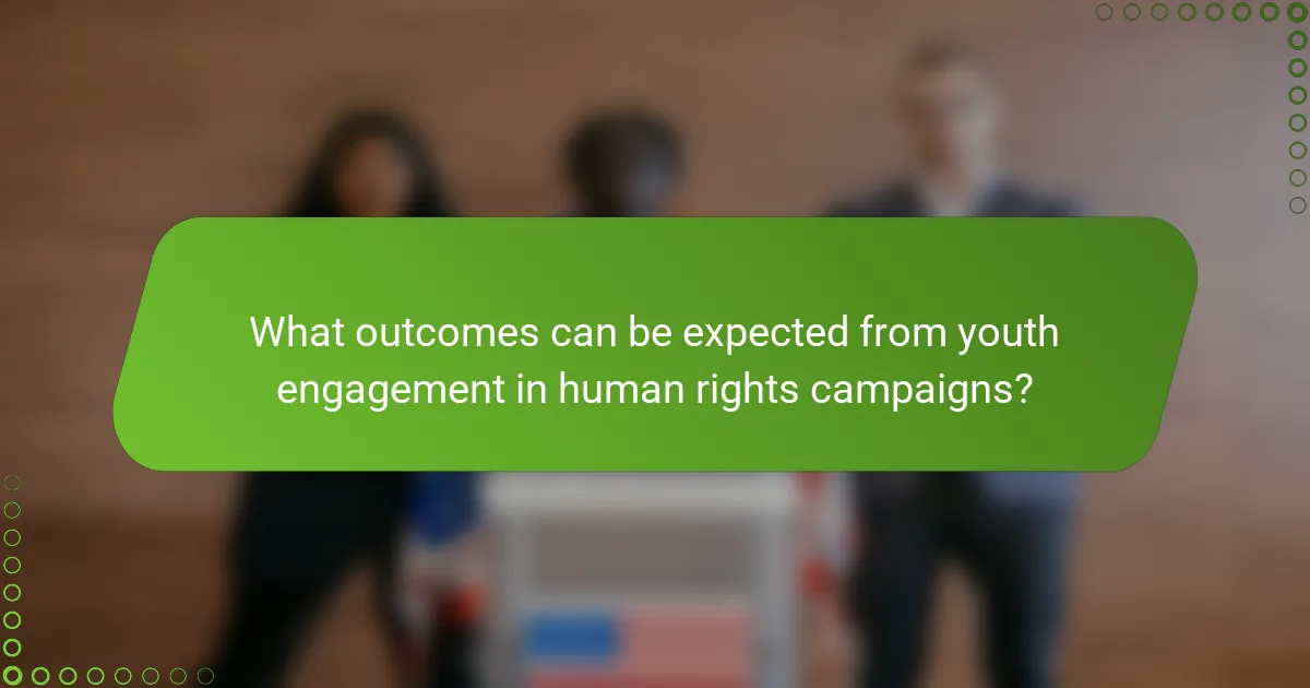 What outcomes can be expected from youth engagement in human rights campaigns?
