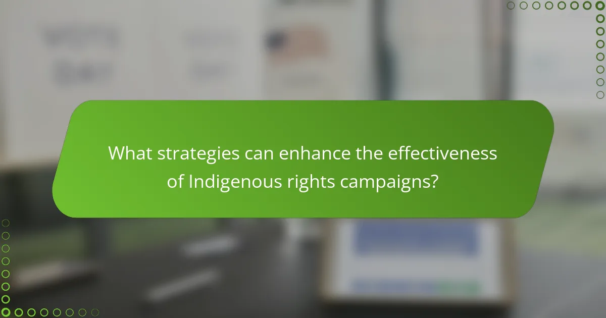 What strategies can enhance the effectiveness of Indigenous rights campaigns?